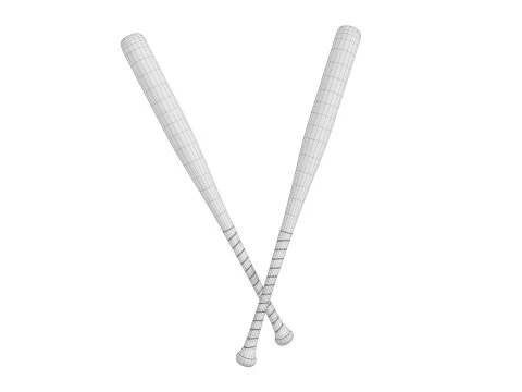 Baseball Bats Low-poly 3D Model