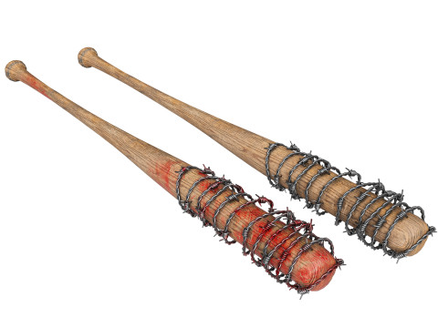 Lucille Baseball Bat - Game Ready PBR Low-poly Modelo 3D