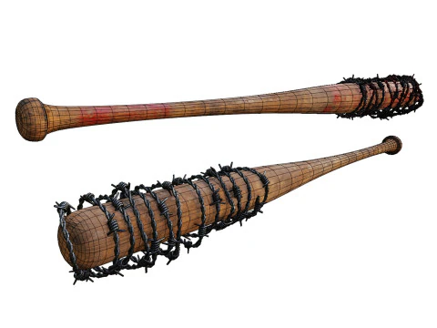 Lucille Baseball Bat - Game Ready PBR Low-poly 3D Model