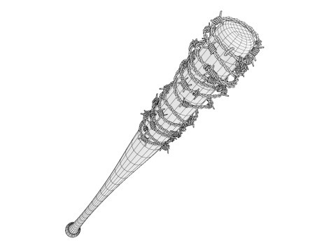 Lucille Baseball Bat - Game Ready PBR Low-poly Modelo 3D