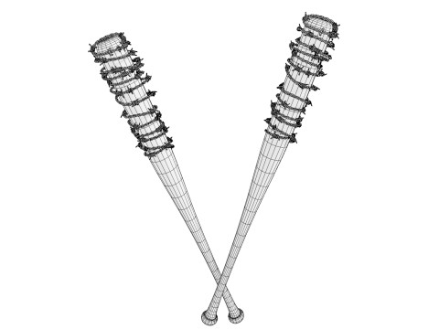 Lucille Baseball Bat - Game Ready PBR Low-poly Modelo 3D