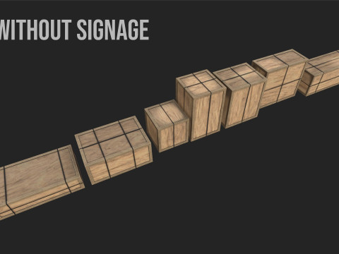 Wooden Cargo box low-poly 3D Model