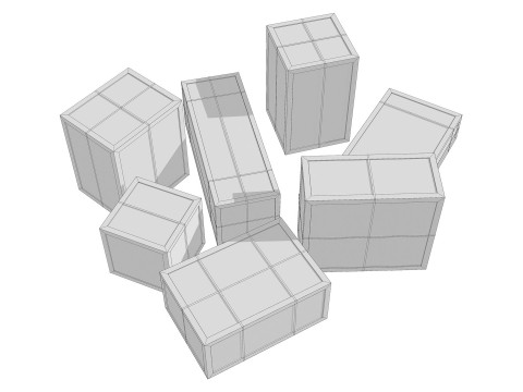 Wooden Cargo box low-poly 3D Model
