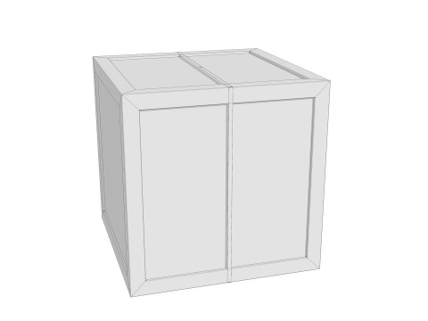 Wooden Cargo box low-poly 3D Model