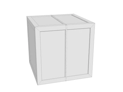 Wooden Cargo box low-poly 3D Model