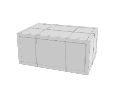 Wooden Cargo box low-poly 3D Model