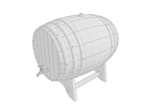 Wine barrel PBR Low-poly Modello 3D