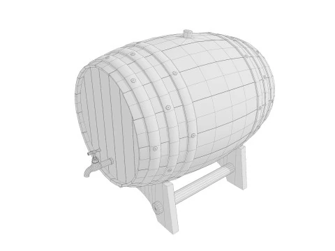 Wine barrel PBR Low-poly 3D Model