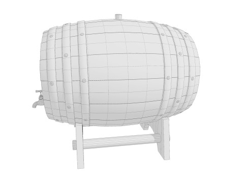 Wine barrel PBR Low-poly Modello 3D