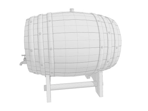 Wine barrel PBR Low-poly 3D Model