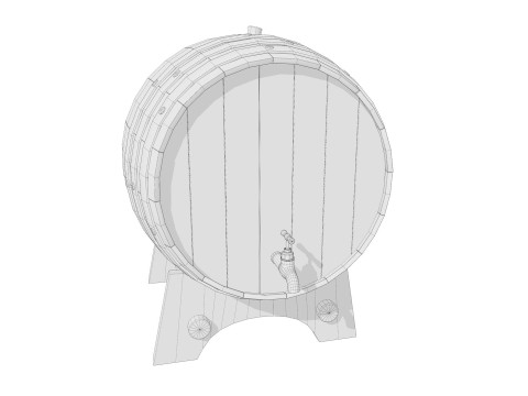 Wine barrel PBR Low-poly Modello 3D