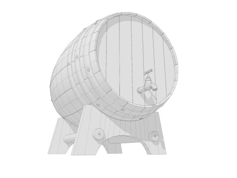 Wine barrel PBR Low-poly Modello 3D