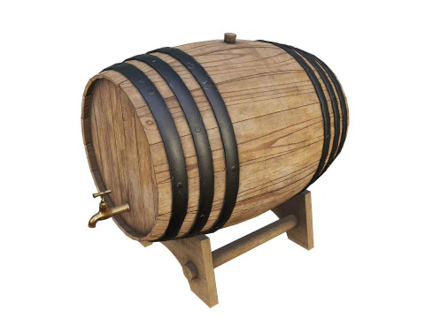 Wine barrel PBR Low-poly 3D Model