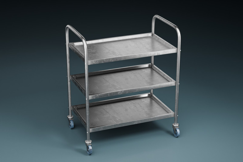 MedicalLab Cart - Game Ready PBR 3D Model .c4d .max .obj .3ds .fbx .stl .blend 