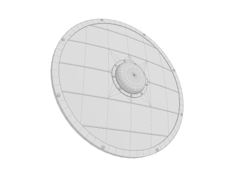 Slavic round wooden shield low-poly 3D Model