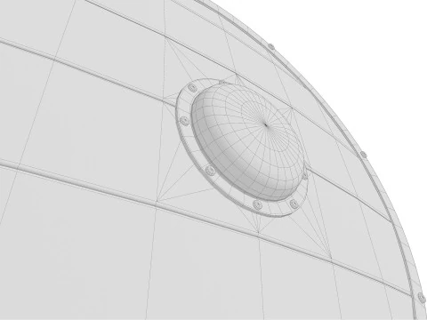 Slavic round wooden shield low-poly 3D Model