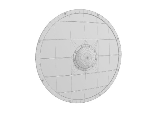 Slavic round wooden shield low-poly 3Dモデル