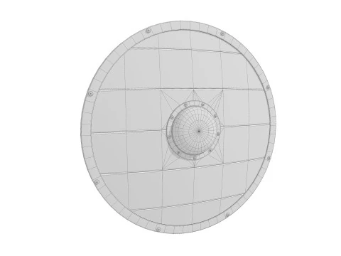 Slavic round wooden shield low-poly 3D Model