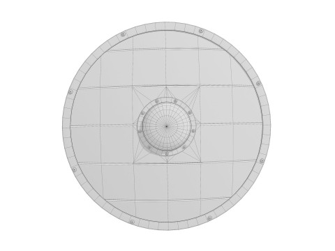 Slavic round wooden shield low-poly 3Dモデル