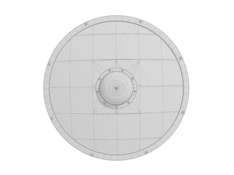 Slavic round wooden shield low-poly 3D Model