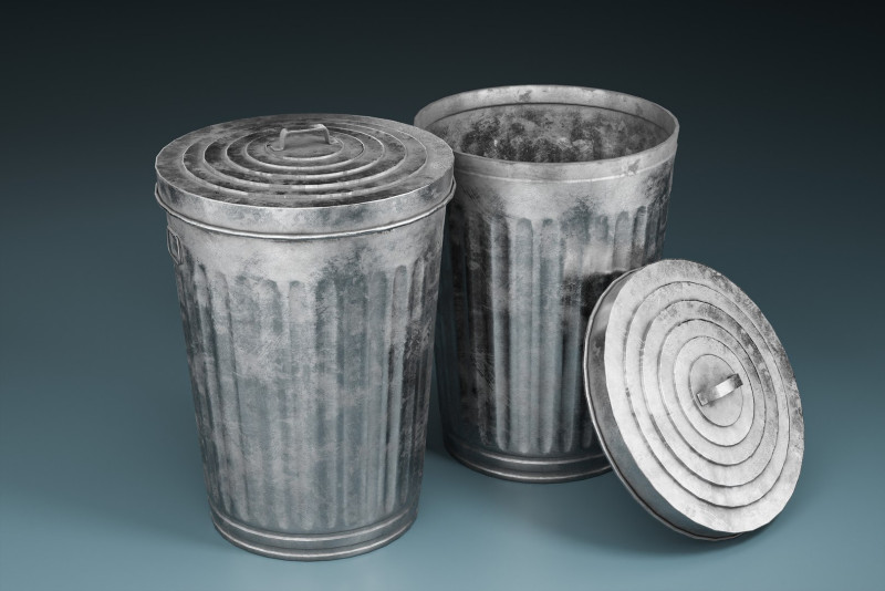 Street Trash Can PBR Game Ready 3Dモデル .c4d .max .obj .3ds .fbx .stl .blend 