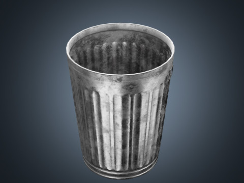 Street Trash Can PBR Game Ready 3Dモデル