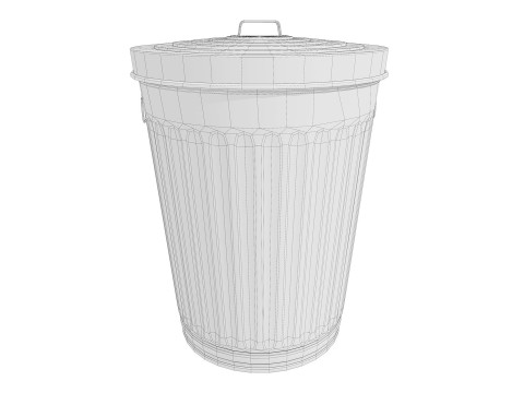 Street Trash Can PBR Game Ready 3Dモデル