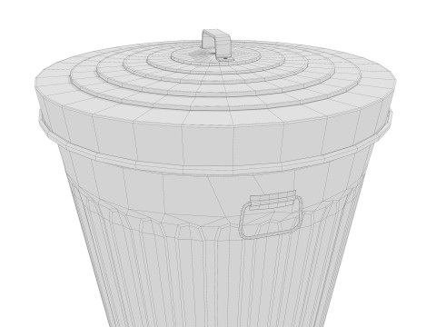 Street Trash Can PBR Game Ready 3Dモデル