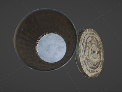 Street Trash Can PBR Game Ready 3Dモデル
