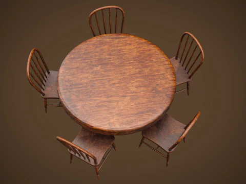 Table and chairs 3D Model