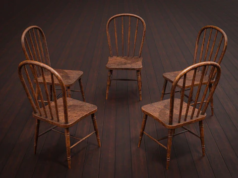 Table and chairs 3D Model