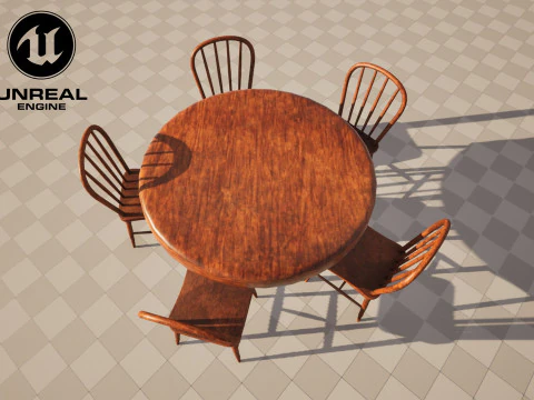 Table and chairs 3D Model