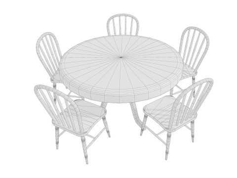Table and chairs 3D Модель