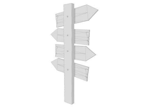 Signboards wooden 02 low-poly 3Dモデル