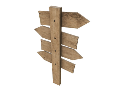 Signboards wooden 02 low-poly 3Dモデル