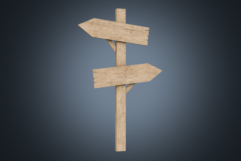Signboards wooden 01 low-poly 3D 模型 .c4d .max .obj .3ds .fbx .stl .blend 