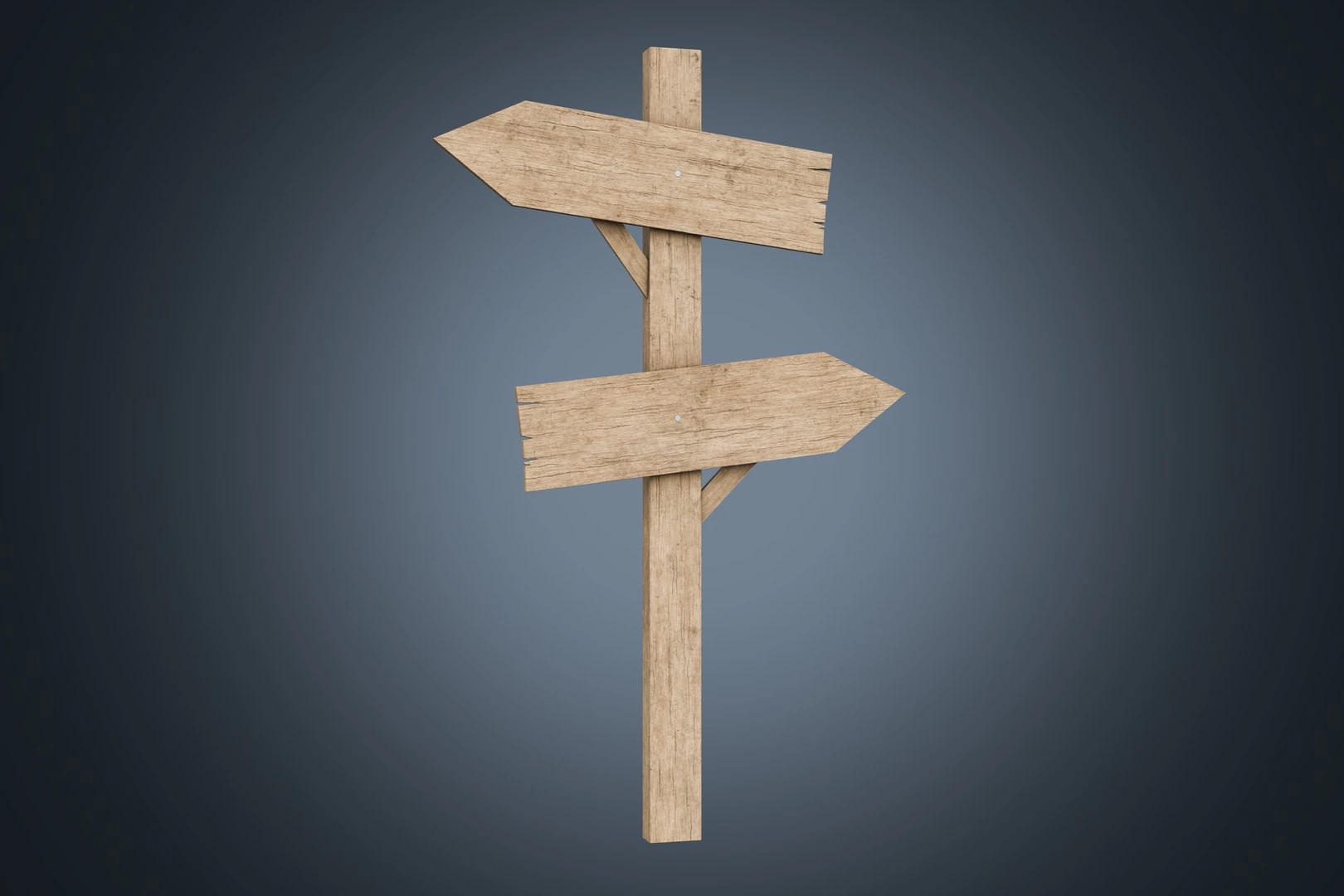 Signboards wooden 01 low-poly 3D Model .c4d .max .obj .3ds .fbx .stl .blend