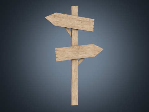 Signboards wooden 01 low-poly Modelo 3D