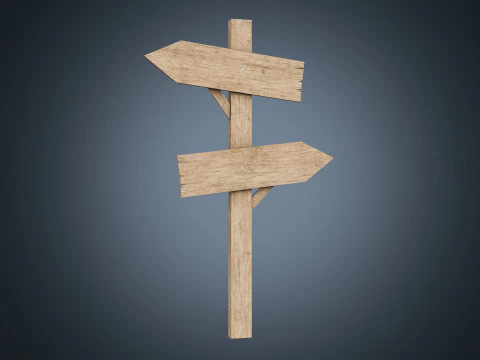 招牌木制01低聚 3D 模型