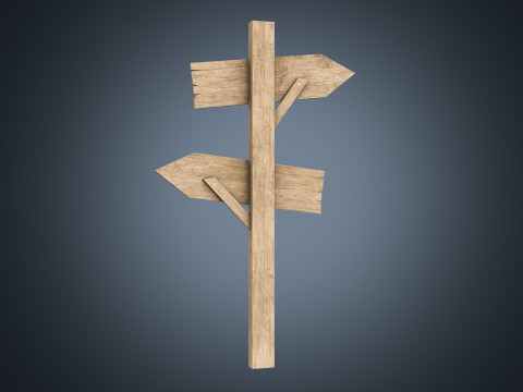Signboards wooden 01 low-poly 3D 模型