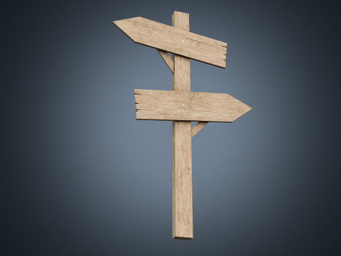 Signboards wooden 01 low-poly 3D 模型