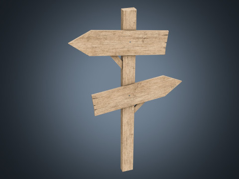 Signboards wooden 01 low-poly 3D 模型