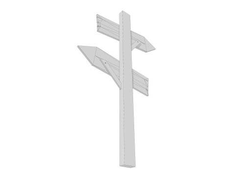 Signboards wooden 01 low-poly 3D 模型