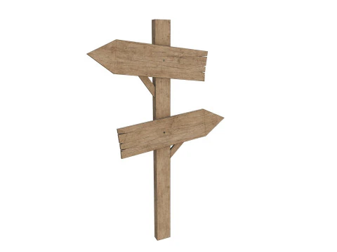 Signboards wooden 01 low-poly 3D Model