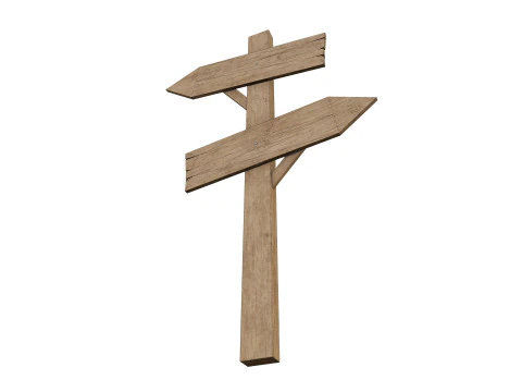 Signboards wooden 01 low-poly 3D Model