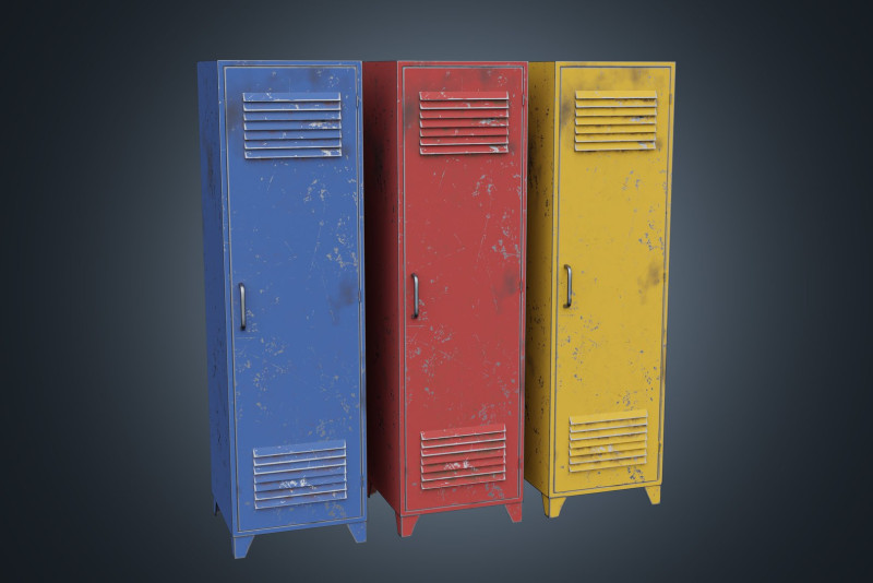 Lockers PBR Model 3D .c4d .max .obj .3ds .fbx .stl .blend 