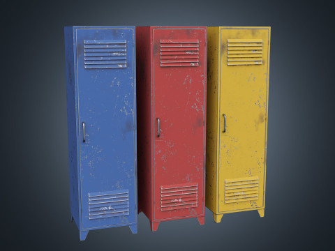Lockers PBR 3D Model