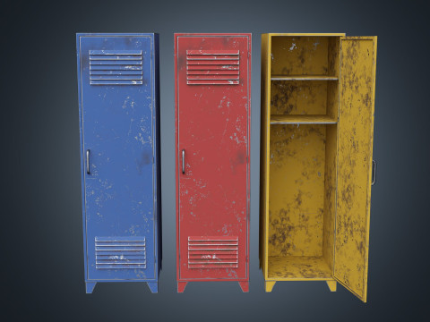Lockers PBR Model 3D