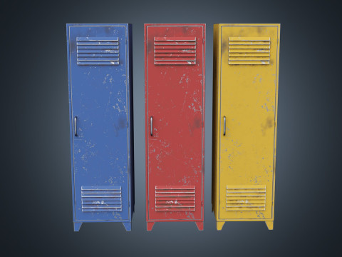 Lockers PBR Model 3D