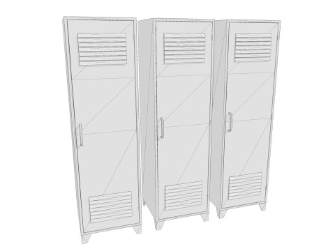 Lockers PBR Model 3D